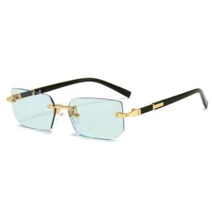 TRANSPARENT 73228 RIMLESS SQUARE FRAME SUNGLASSES
