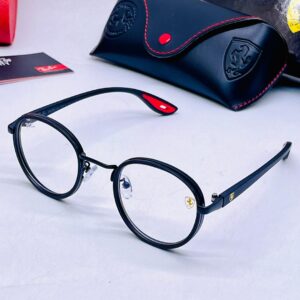 RBN56444 Black Frame Transparent ‎Premium Round Eyeglasses