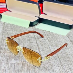 CAR20331 Elite Edge Rimless Glasses (Brown Lenses)